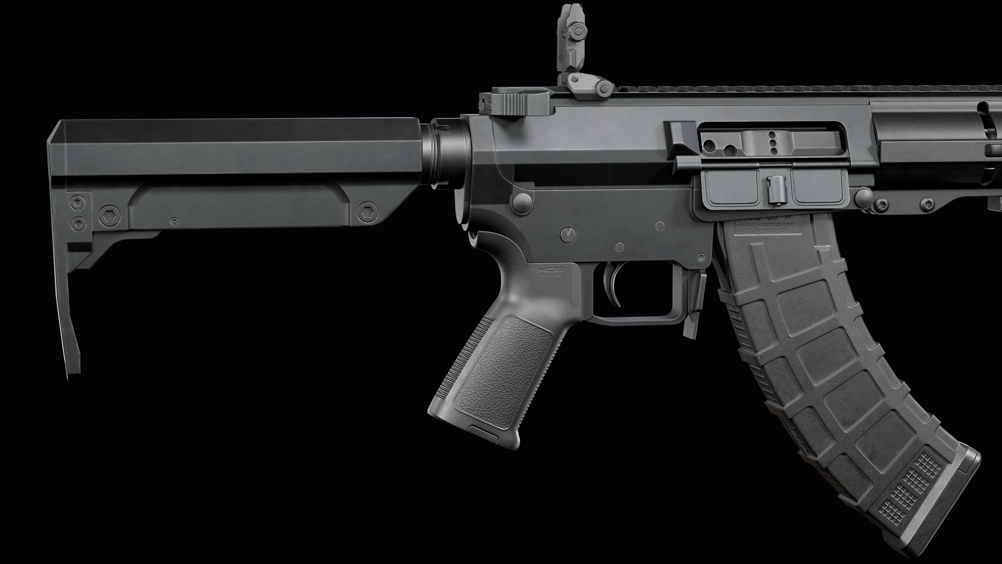 Modular assault rifle Mk47 mutant ar-15 modul  Low-poly 3D model_15