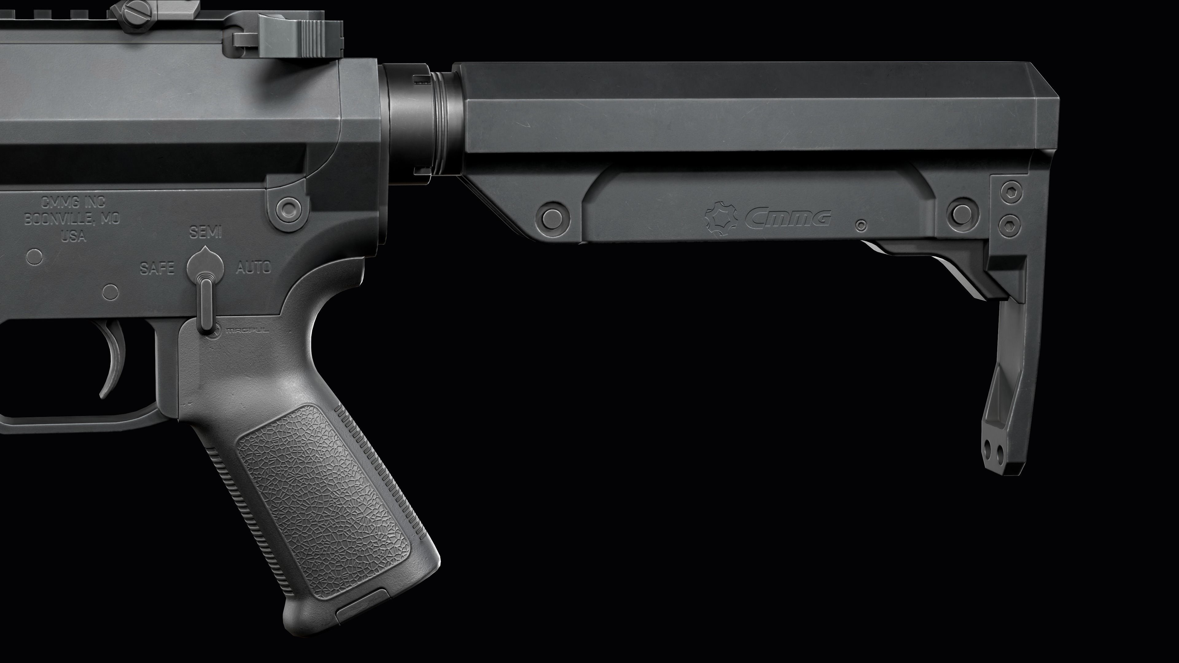 Modular assault rifle Mk47 mutant ar-15 modul  Low-poly 3D model_11