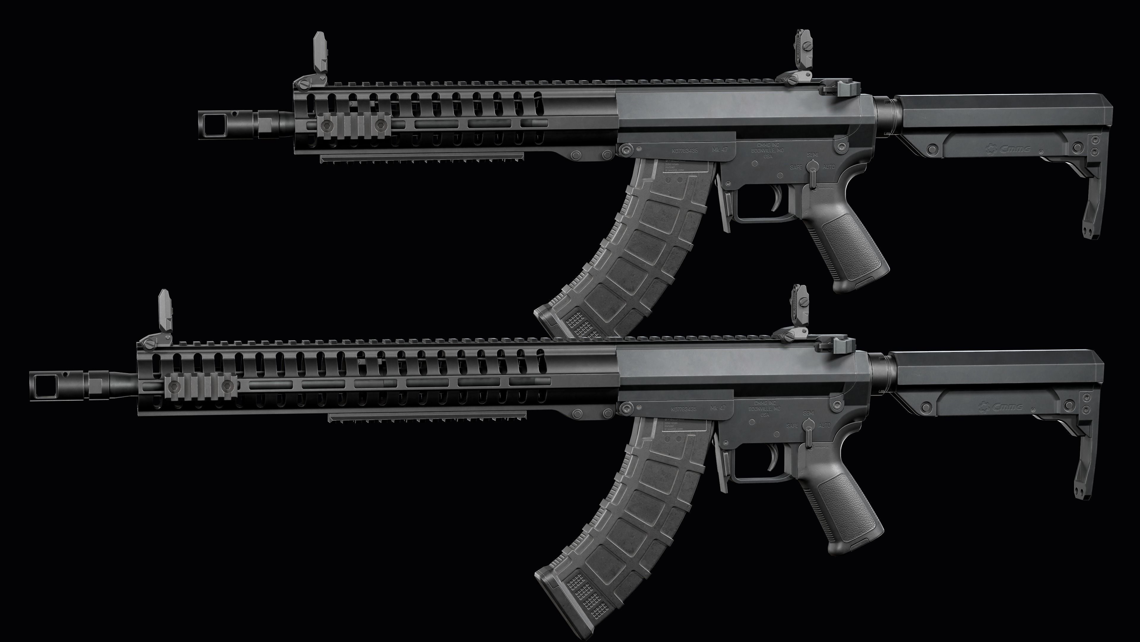 Modular assault rifle Mk47 mutant ar-15 modul  Low-poly 3D model_6