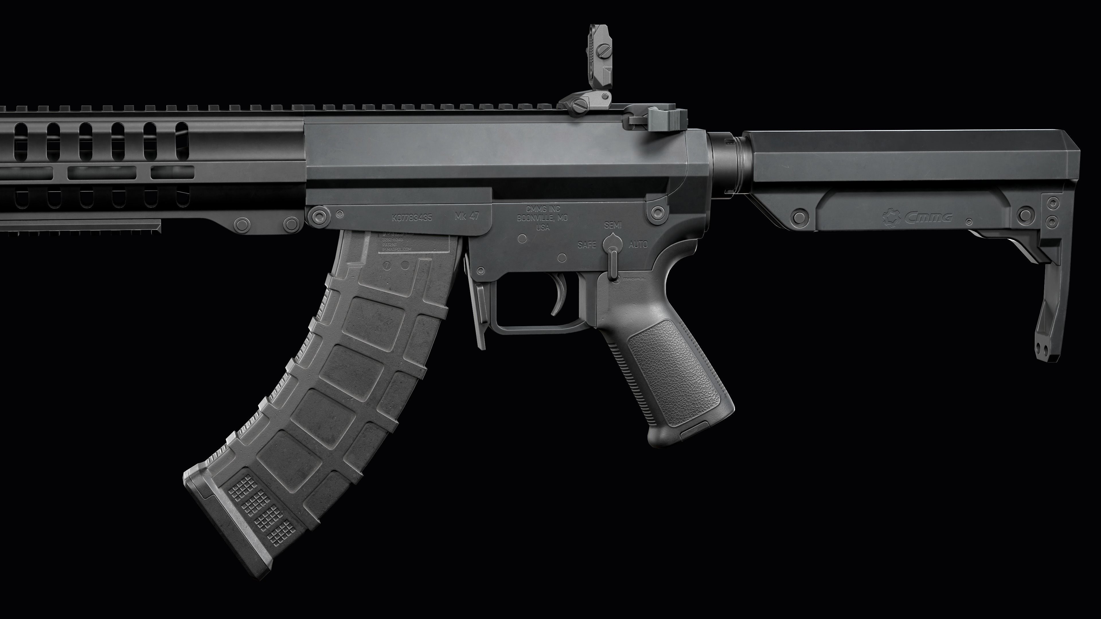 Modular assault rifle Mk47 mutant ar-15 modul  Low-poly 3D model_10