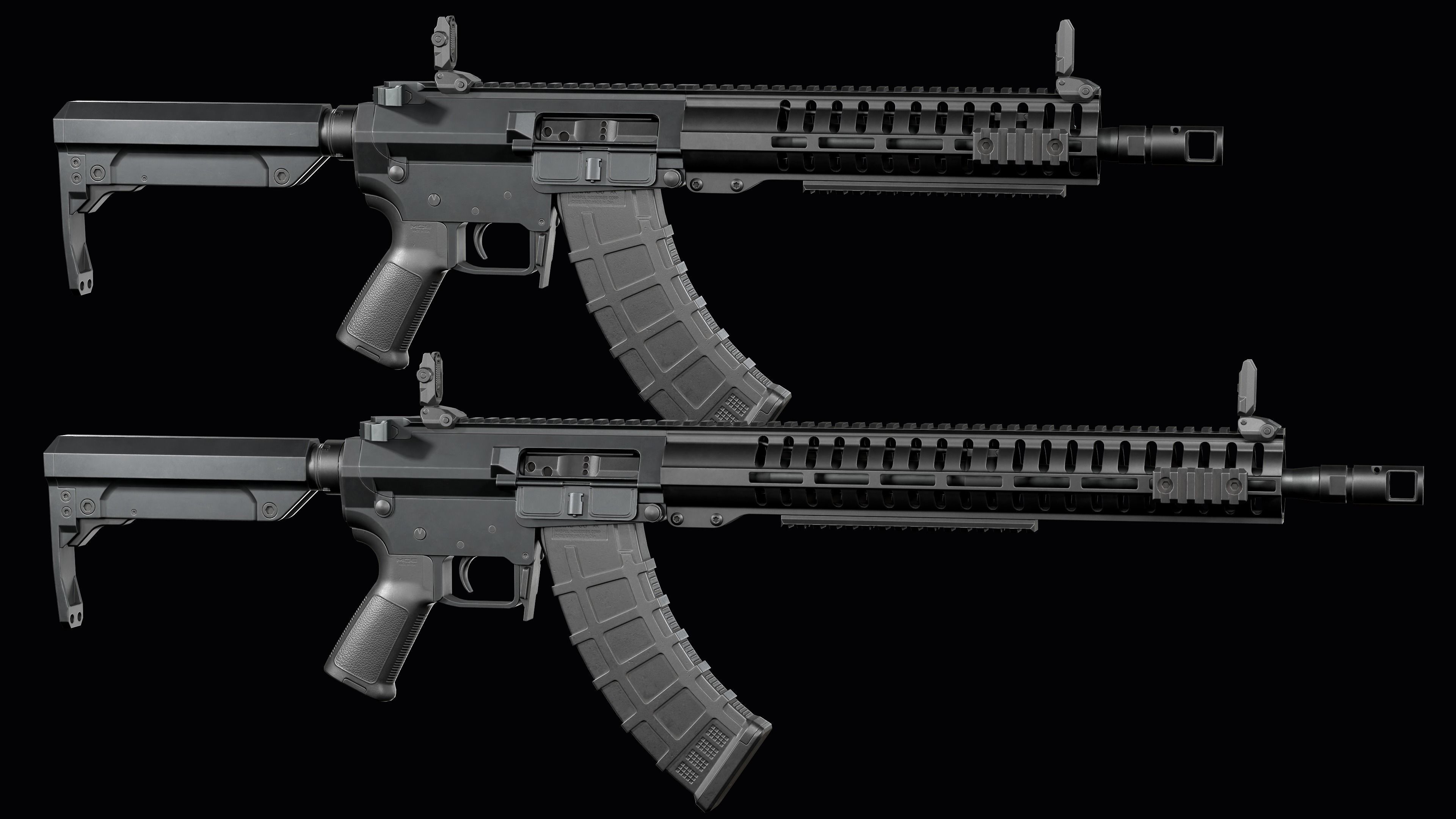 Modular assault rifle Mk47 mutant ar-15 modul  Low-poly 3D model_8