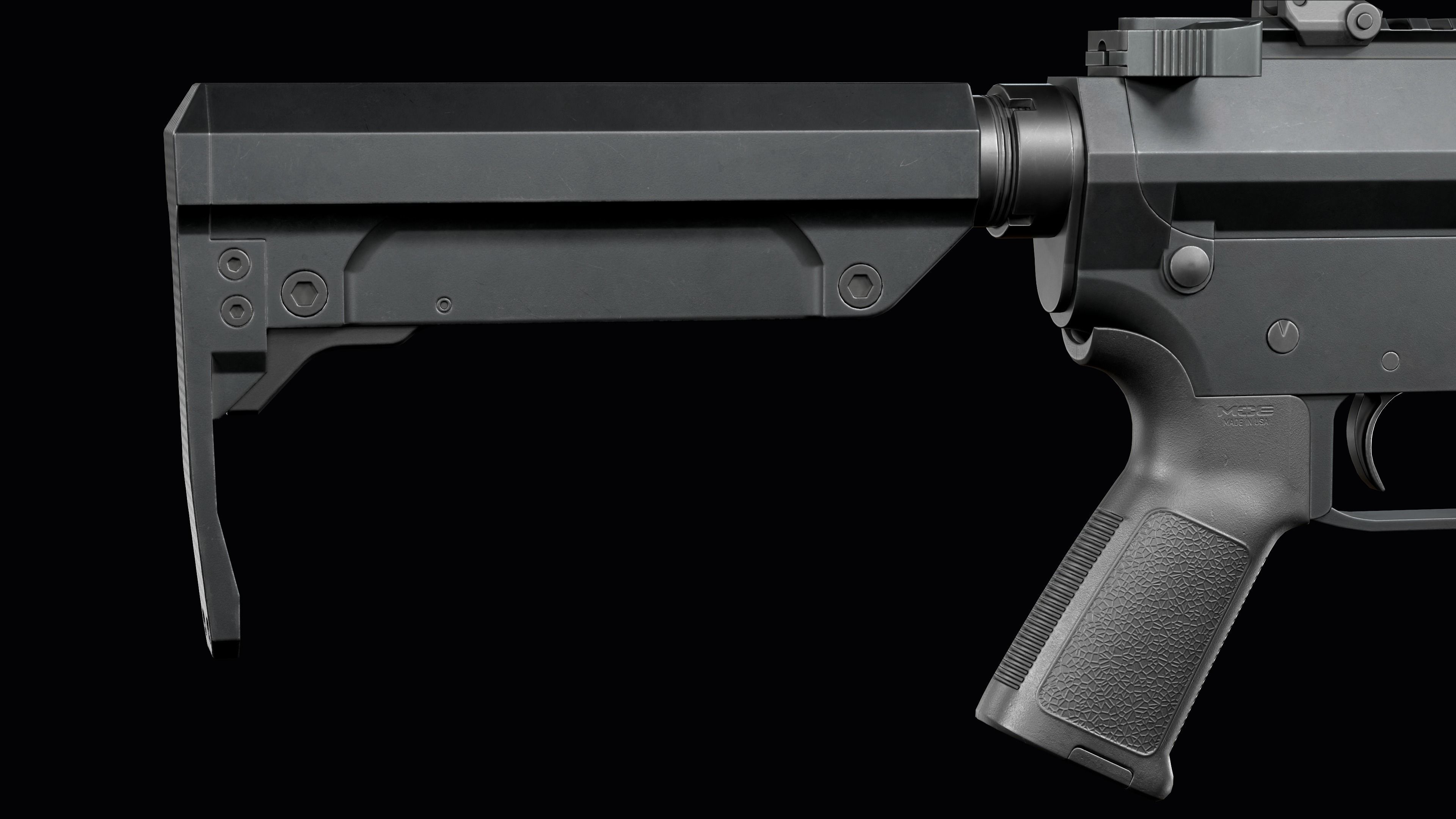 Modular assault rifle Mk47 mutant ar-15 modul  Low-poly 3D model_17