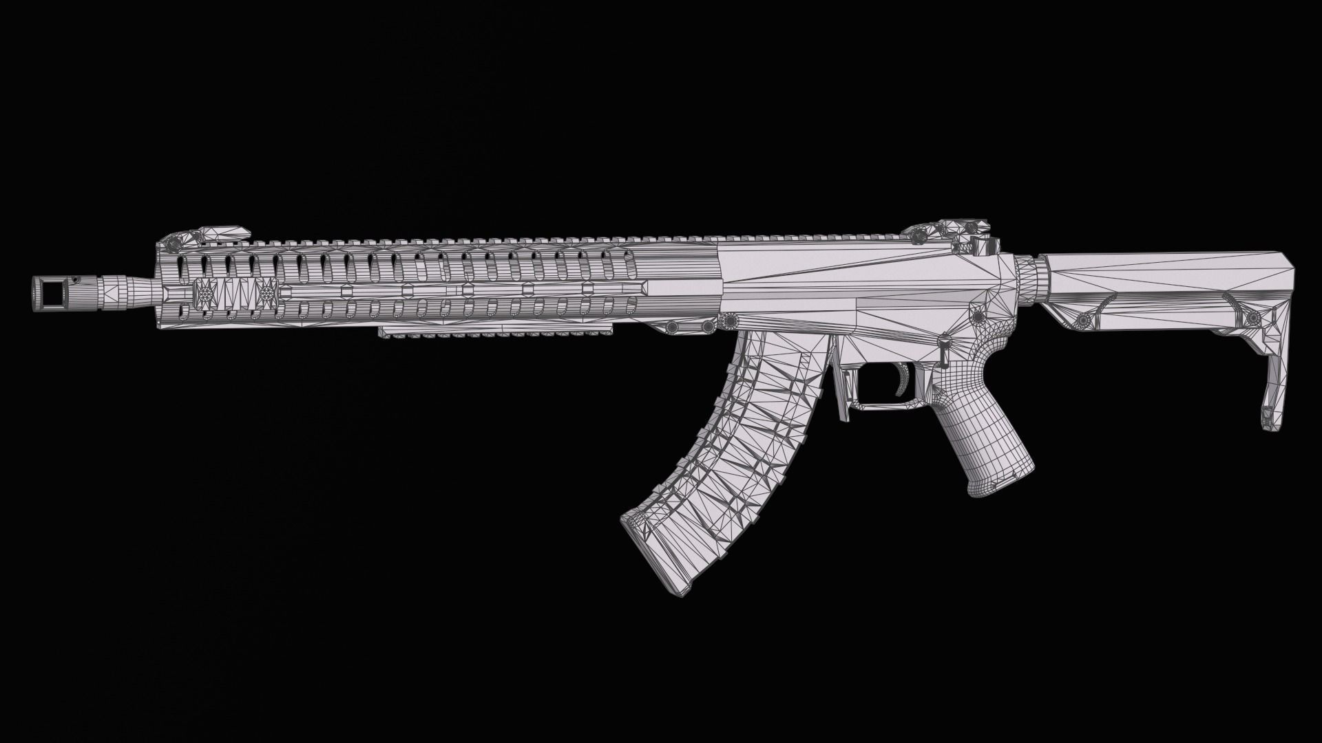 Modular assault rifle Mk47 mutant ar-15 modul  Low-poly 3D model_31