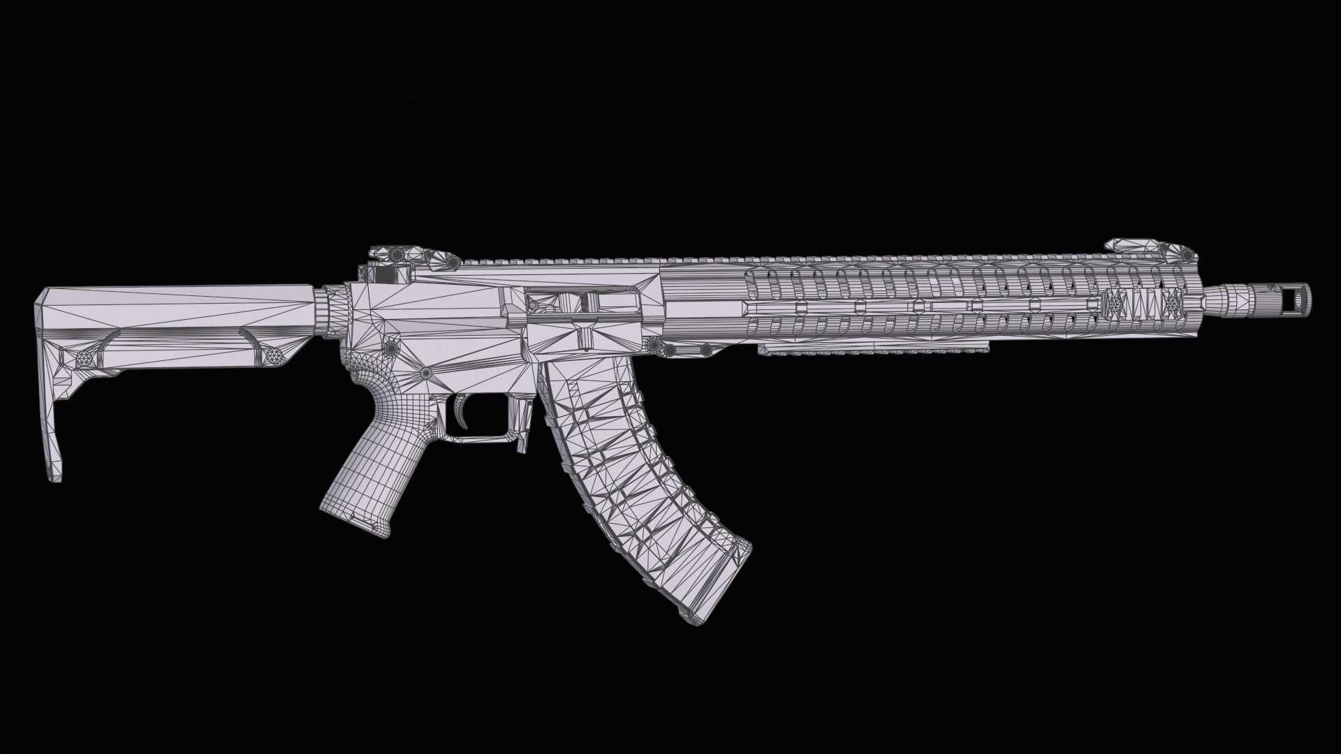 Modular assault rifle Mk47 mutant ar-15 modul  Low-poly 3D model_32