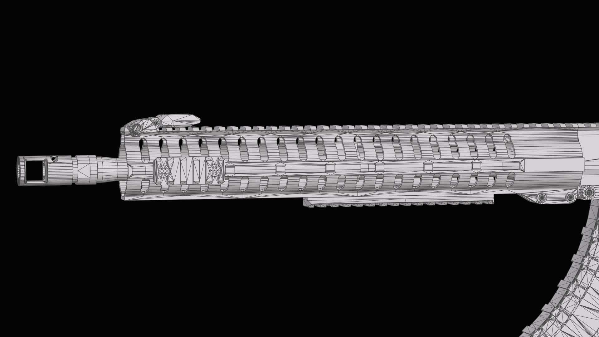 Modular assault rifle Mk47 mutant ar-15 modul  Low-poly 3D model_33
