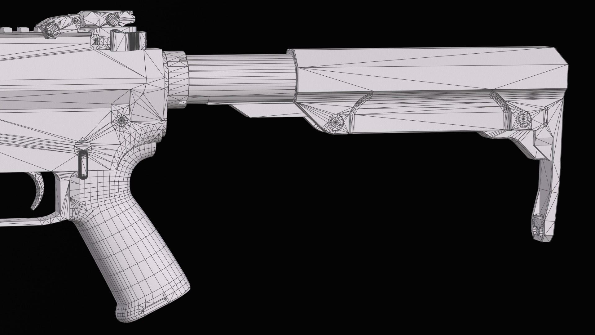 Modular assault rifle Mk47 mutant ar-15 modul  Low-poly 3D model_30