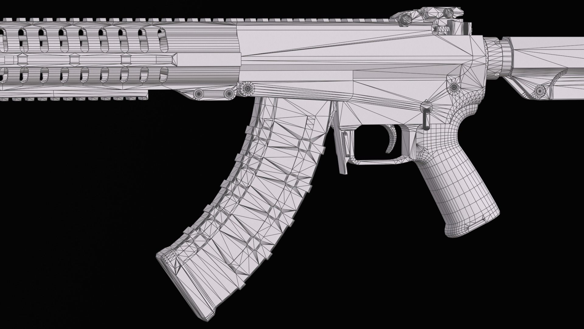 Modular assault rifle Mk47 mutant ar-15 modul  Low-poly 3D model_34