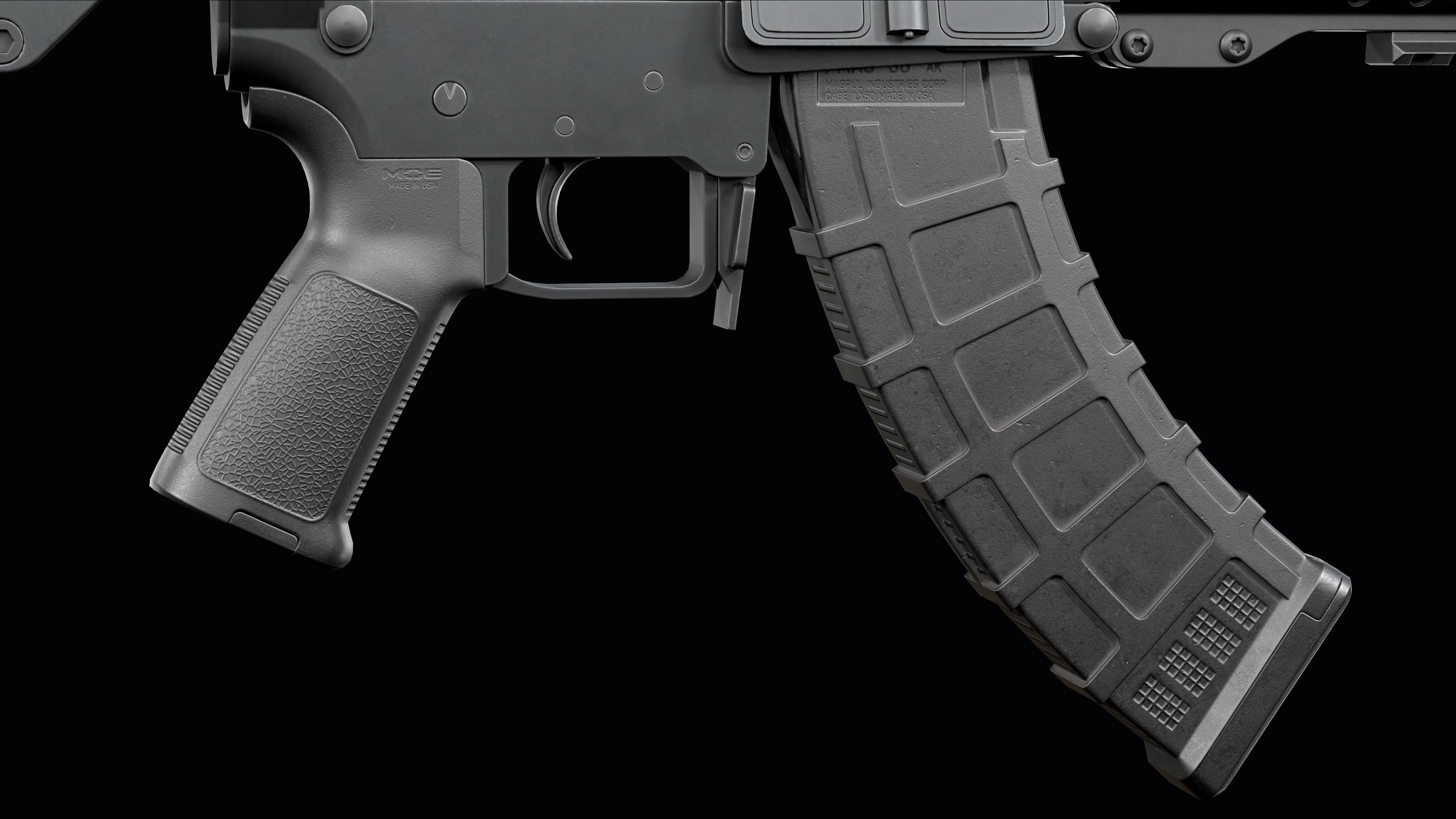 Modular assault rifle Mk47 mutant ar-15 modul  Low-poly 3D model_16