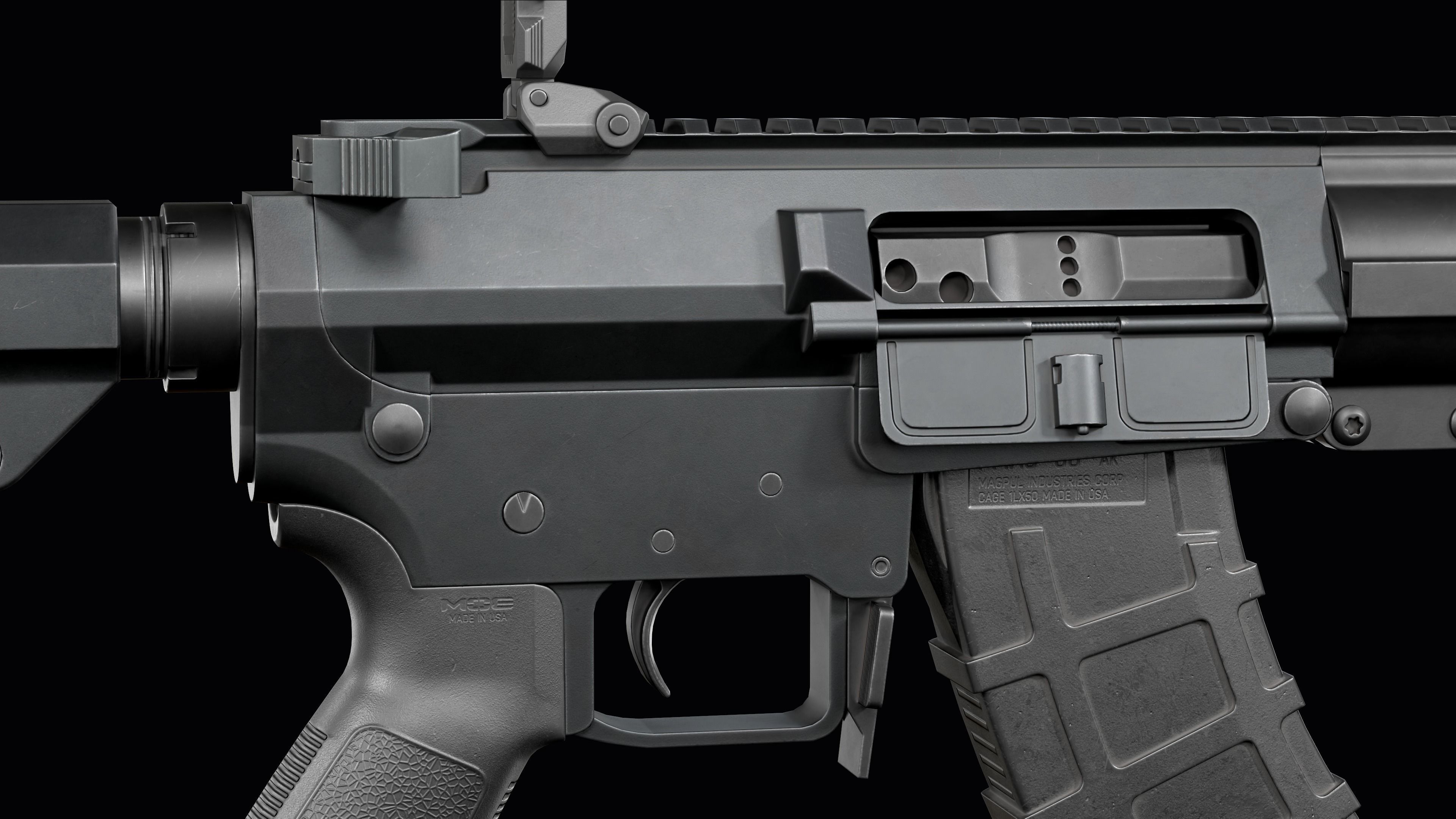 Modular assault rifle Mk47 mutant ar-15 modul  Low-poly 3D model_18