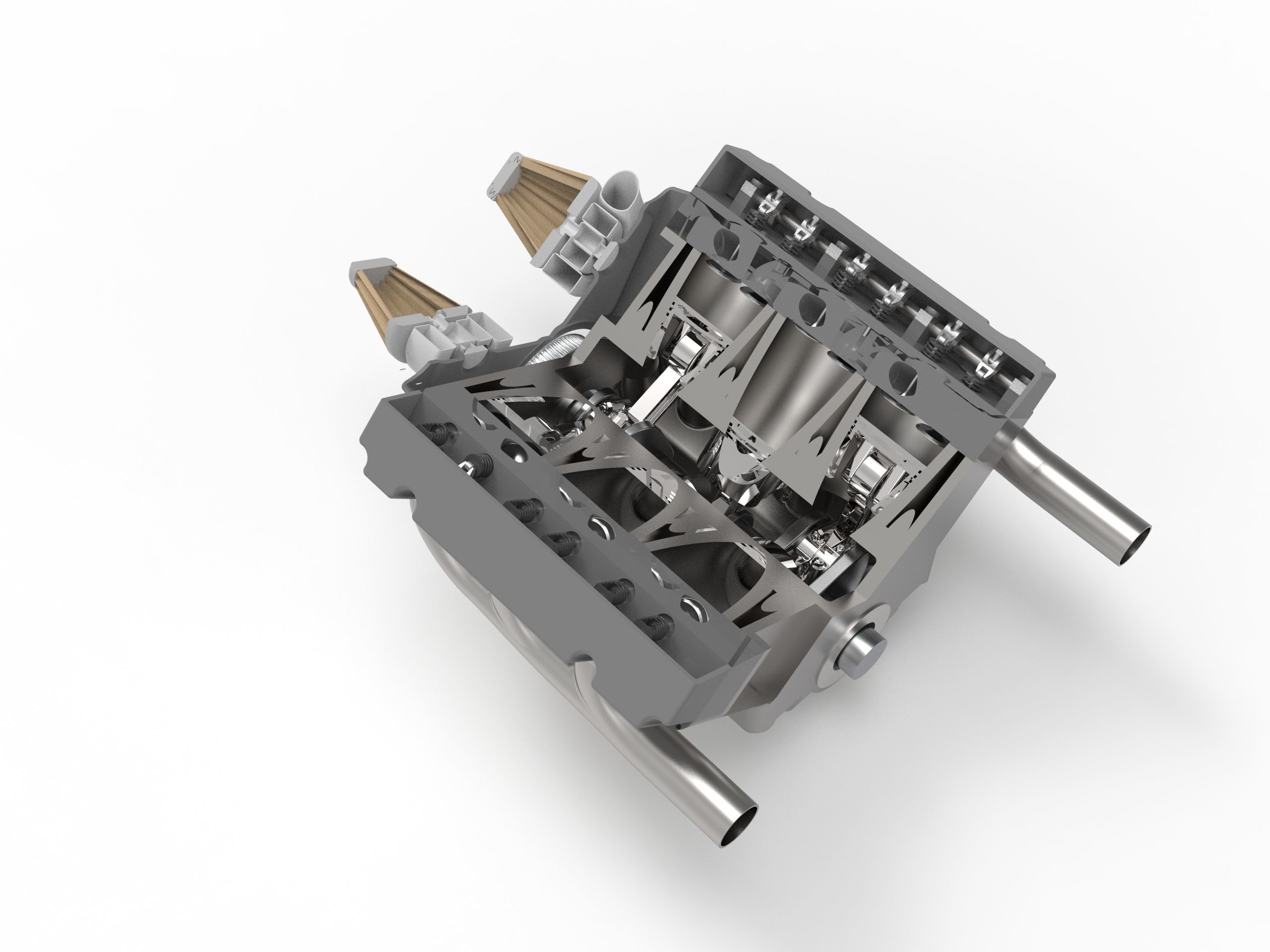 V6 Engine 3D print model_2