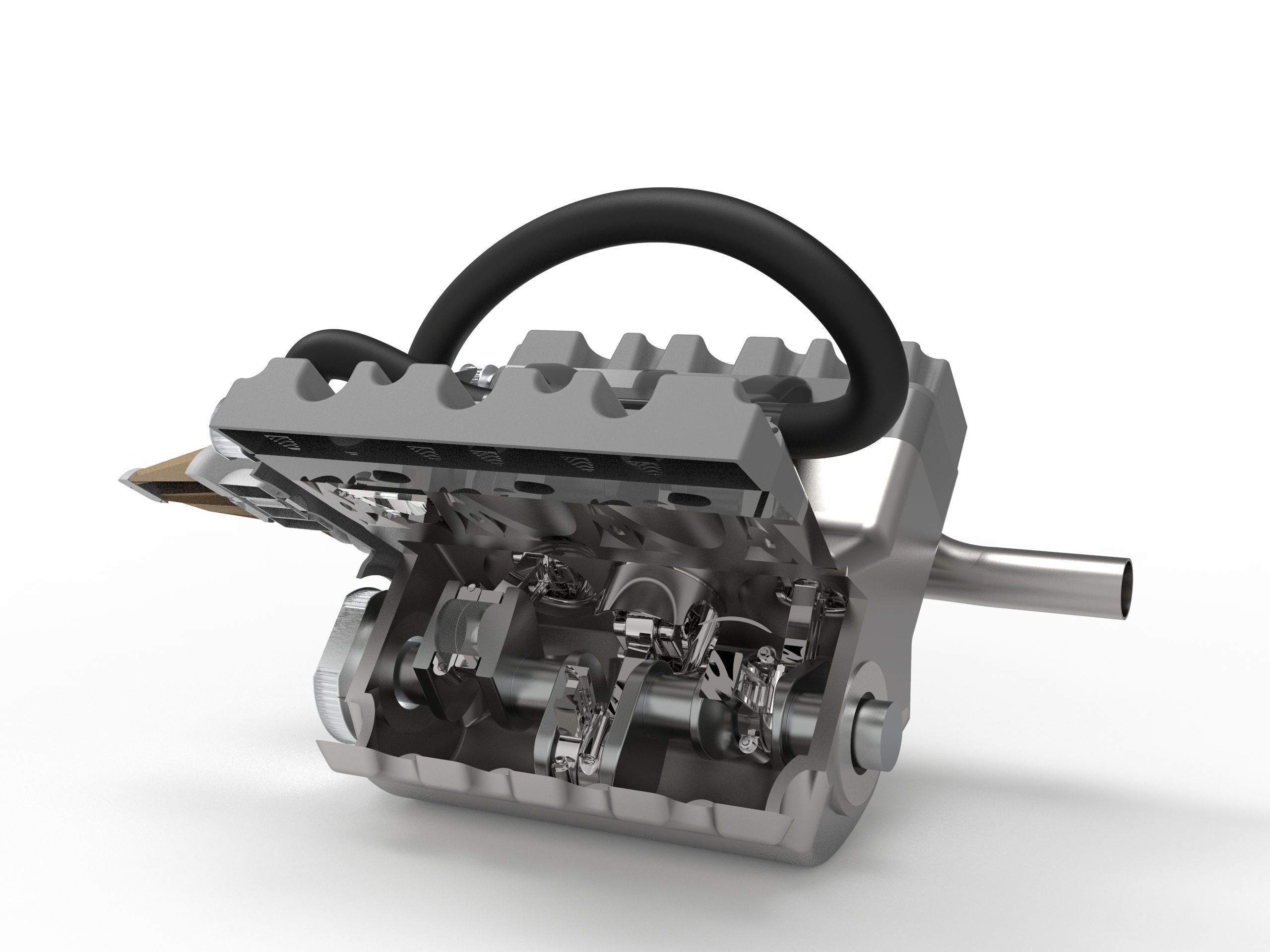 V6 Engine 3D print model_3