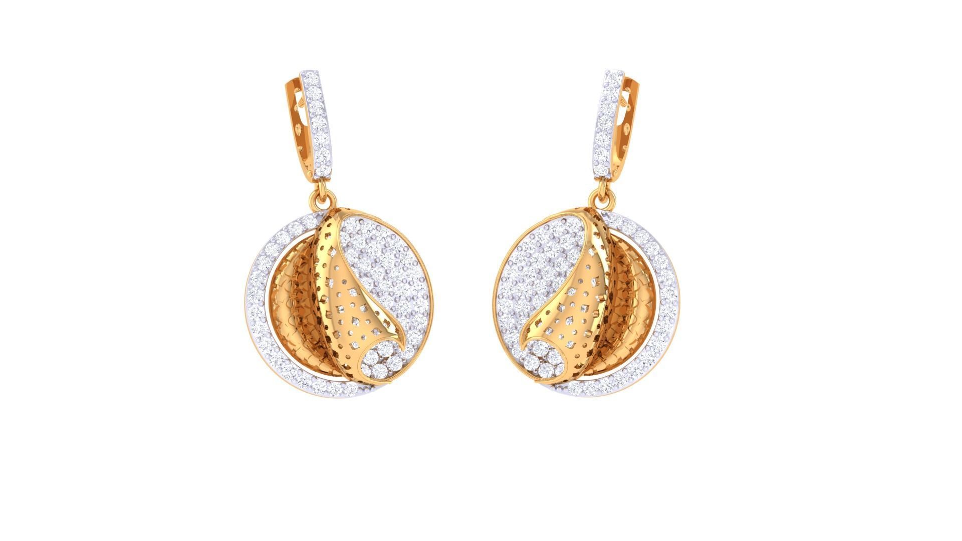 Earring Pendant Set 3dm STL OBJ FBX Renders Details 3D print model_4