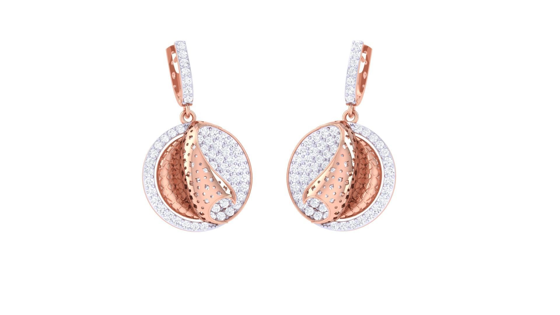 Earring Pendant Set 3dm STL OBJ FBX Renders Details 3D print model_3