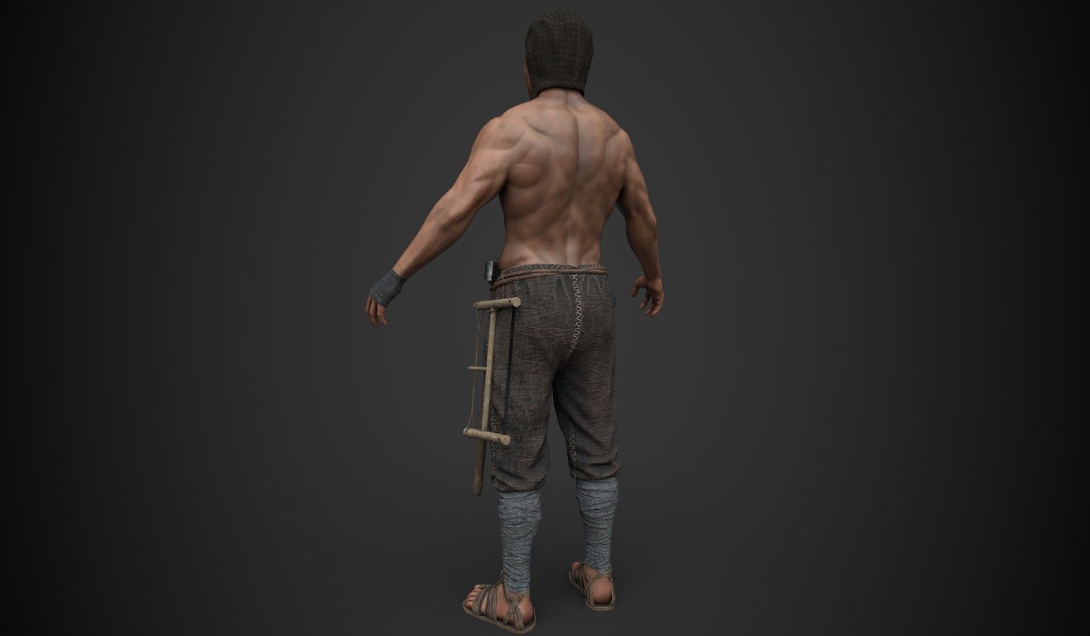 Carpenter 1 man Low-poly 3D model_1