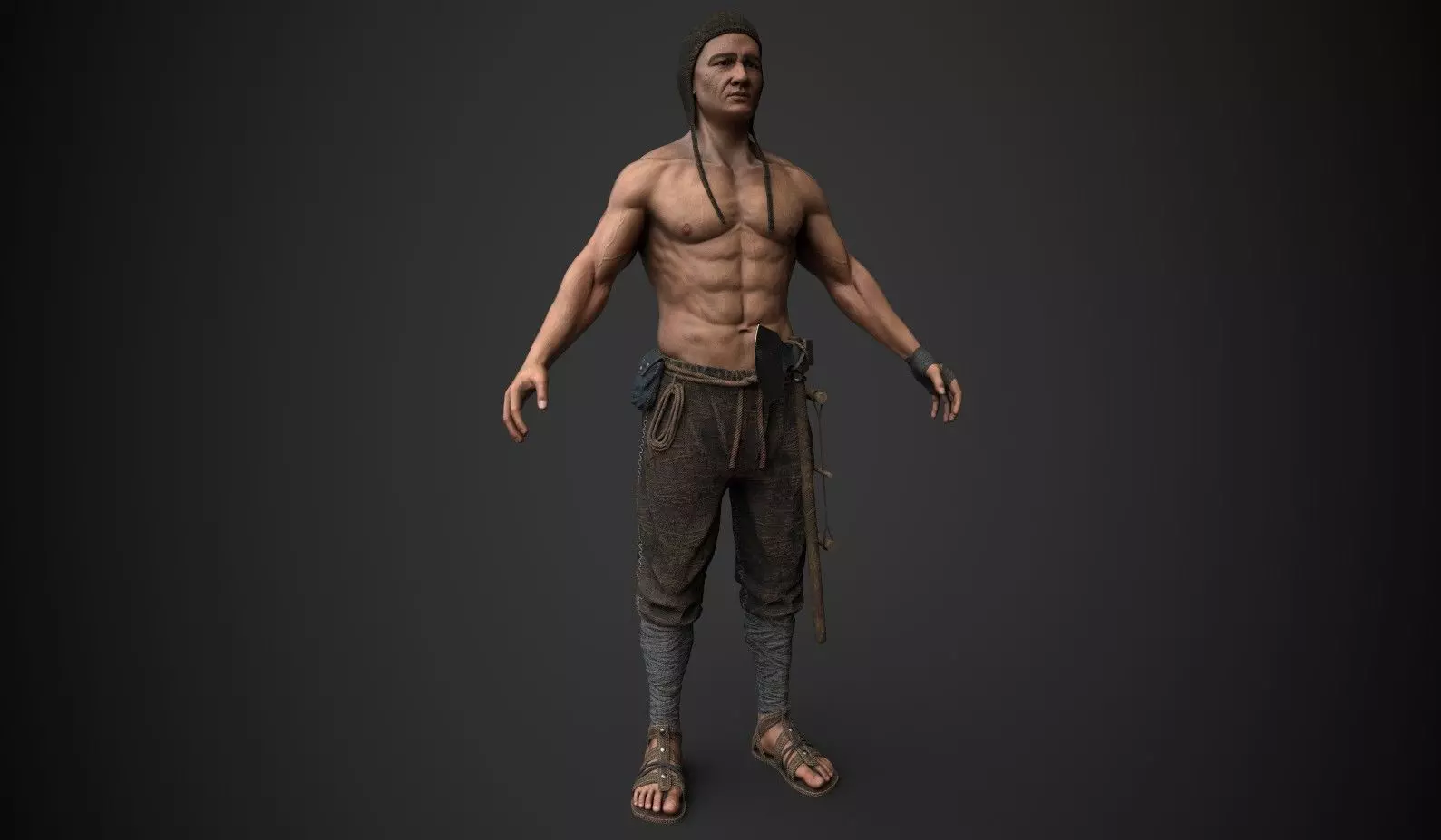 Carpenter 1 man Low-poly 3D model_0