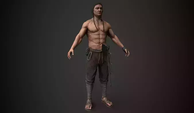 Carpenter 1 man Low-poly 3D model