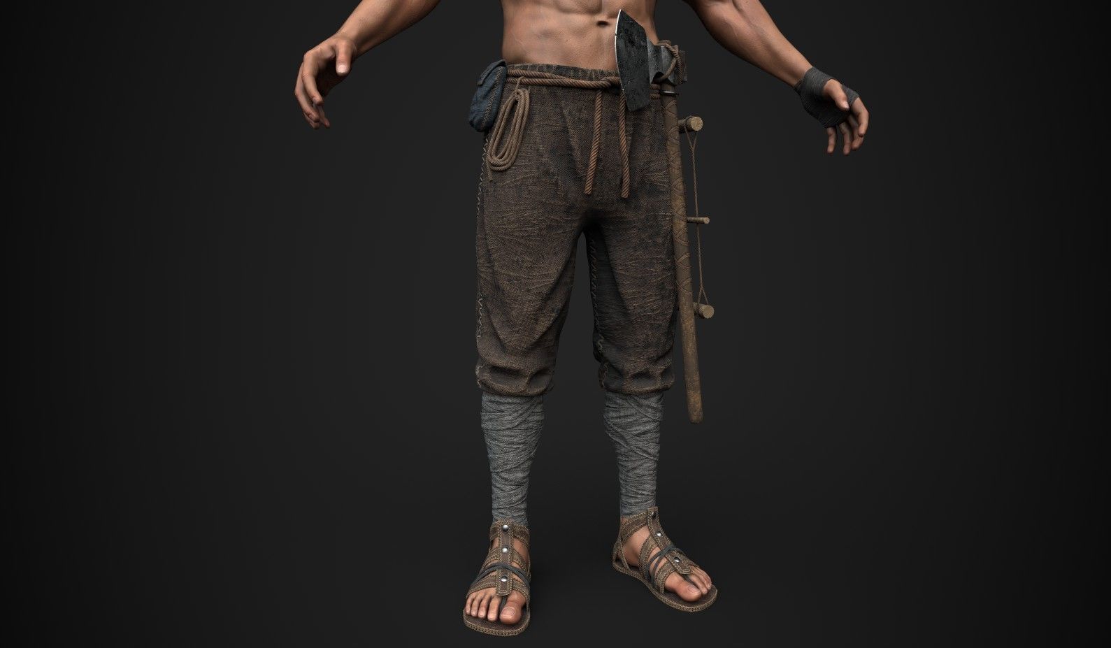 Carpenter 1 man Low-poly 3D model_4