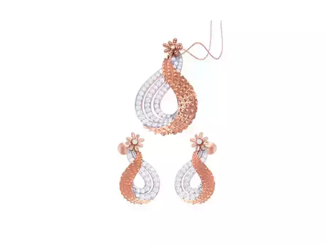 Earring Pendant Set 3dm STL OBJ FBX Renders Details 3D print model