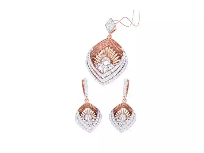 Earring Pendant Set 3dm STL OBJ FBX Renders Details 3D print model