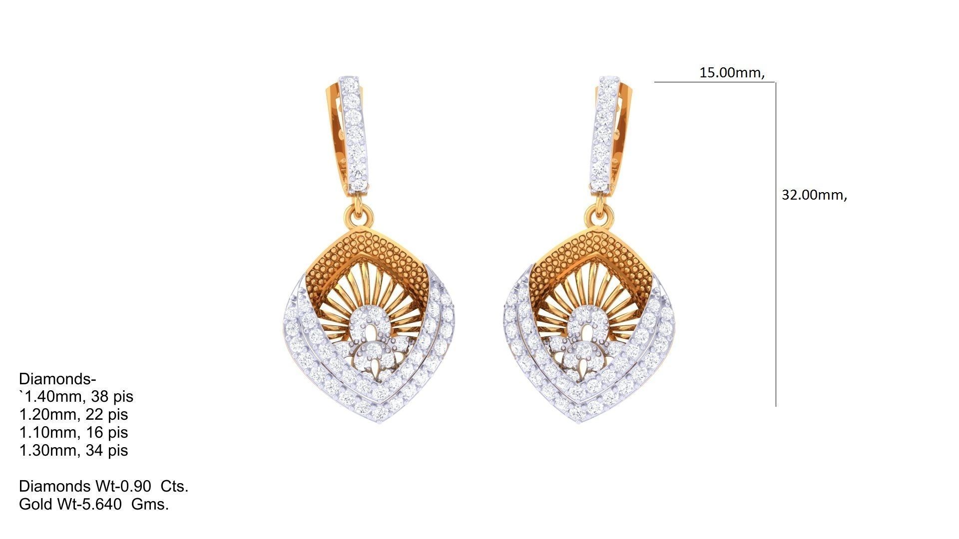 Earring Pendant Set 3dm STL OBJ FBX Renders Details 3D print model_2