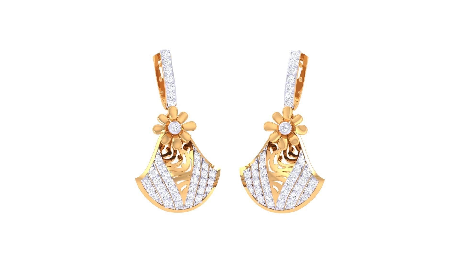 Earring Pendant Set 3dm STL OBJ FBX Renders Details 3D print model_3