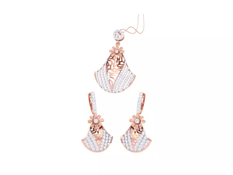 Earring Pendant Set 3dm STL OBJ FBX Renders Details 3D print model_0