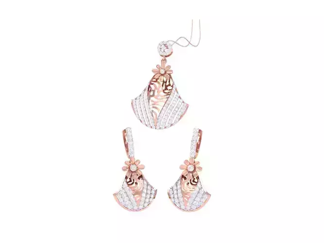 Earring Pendant Set 3dm STL OBJ FBX Renders Details 3D print model