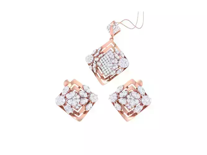 Earring Pendant Set 3dm STL OBJ FBX Renders Details 3D print model