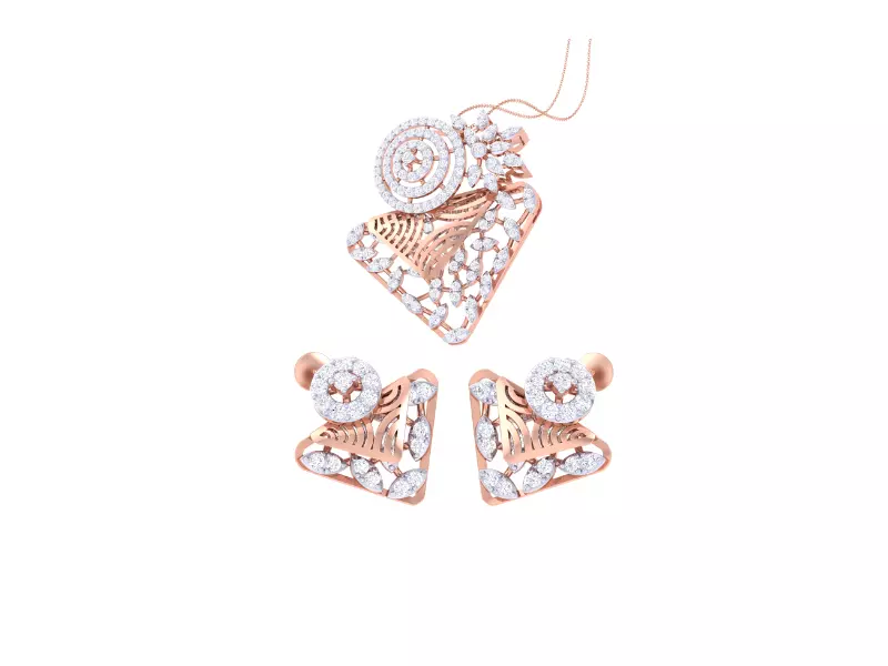 Earring Pendant Set 3dm STL OBJ FBX Renders Details 3D print model_0