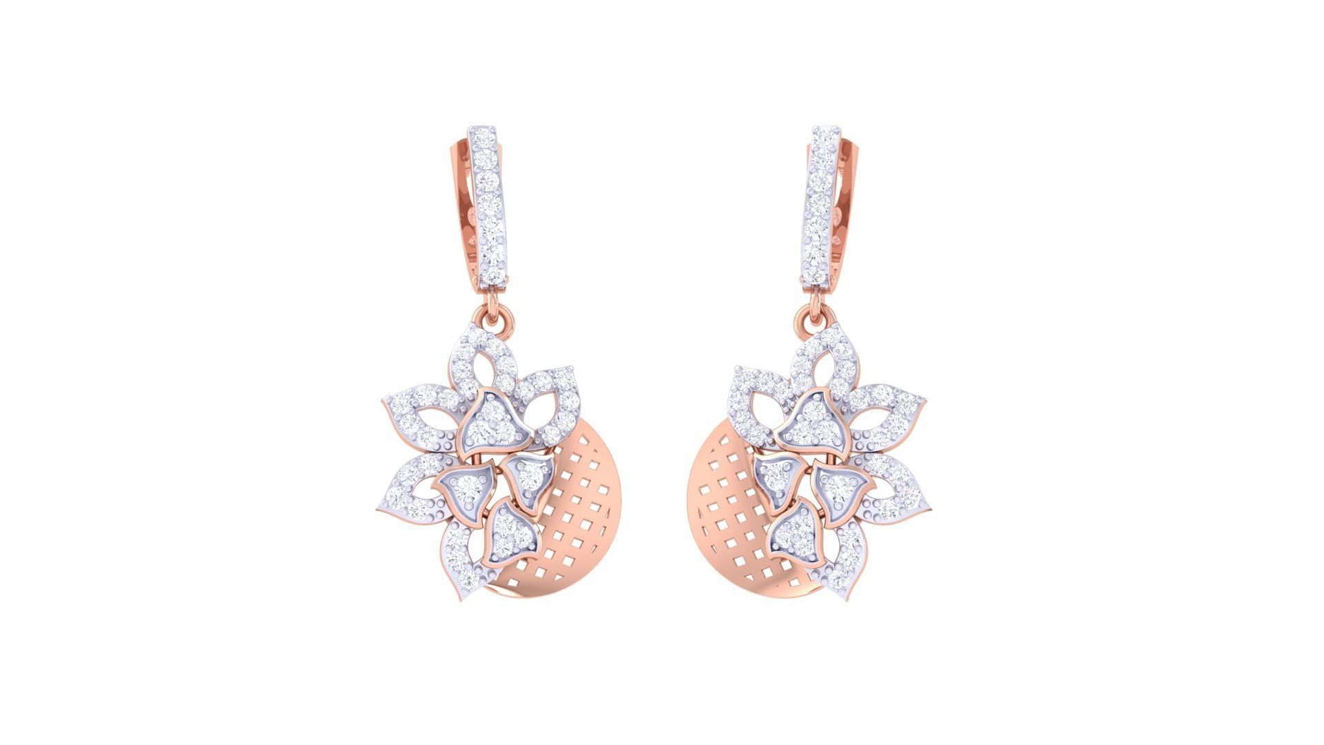 Earring Pendant Set 3dm STL OBJ FBX Renders Details 3D print model_5