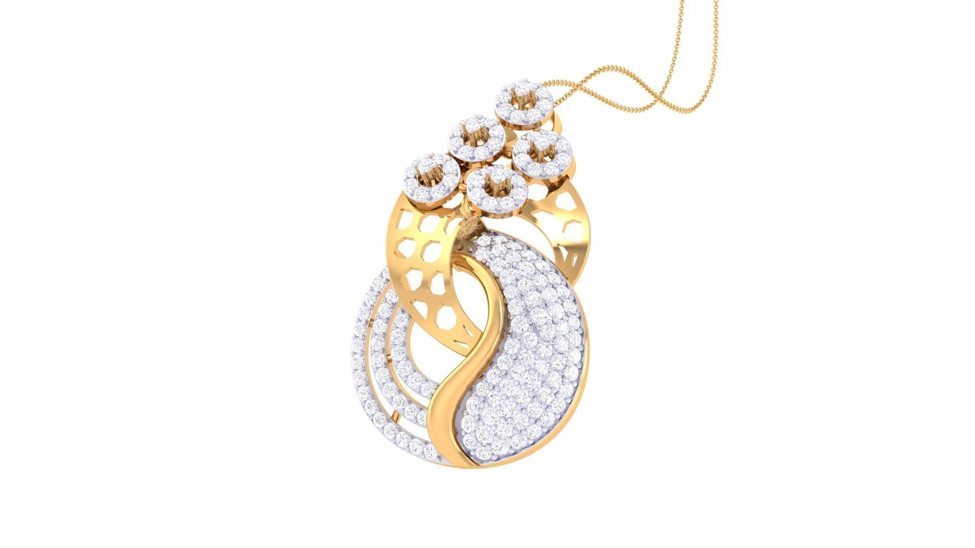 Earring Pendant Set 3dm STL OBJ FBX Renders Details 3D print model_6