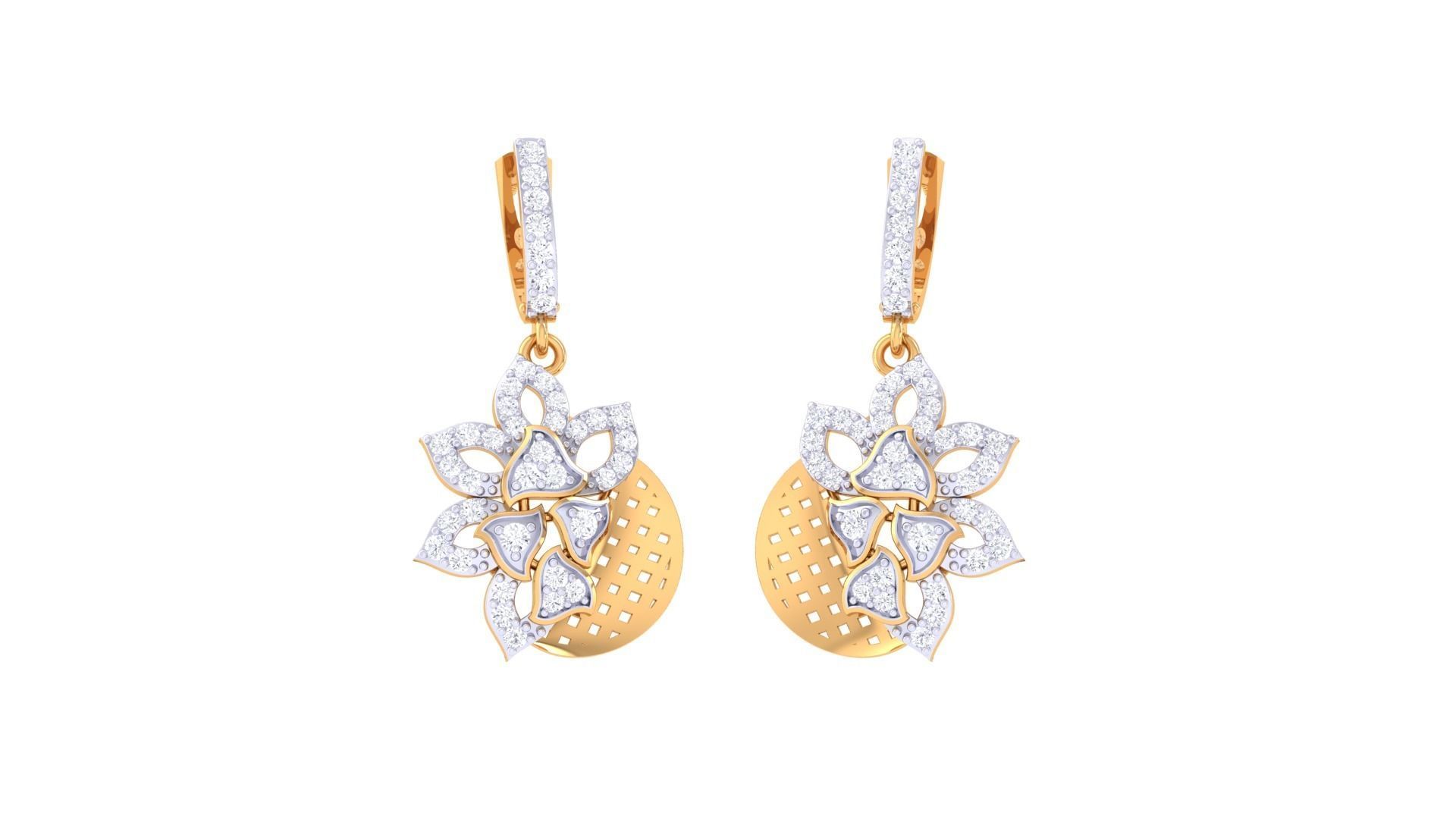 Earring Pendant Set 3dm STL OBJ FBX Renders Details 3D print model_3