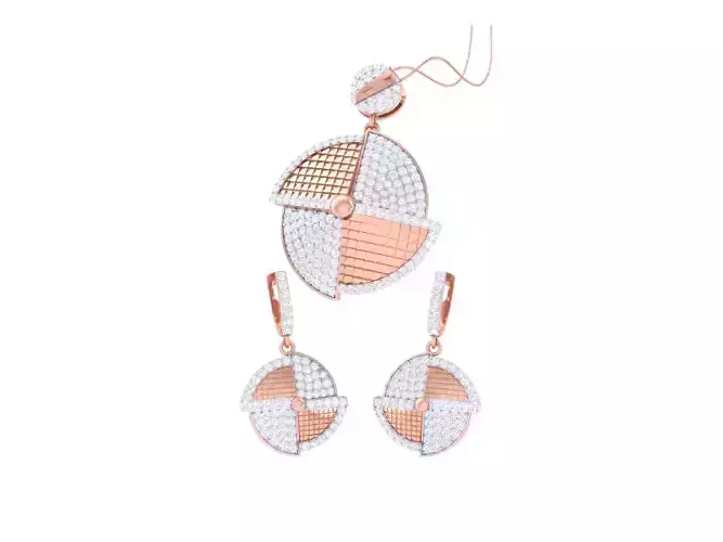 Earring Pendant Set 3dm STL OBJ FBX Renders Details 3D print model