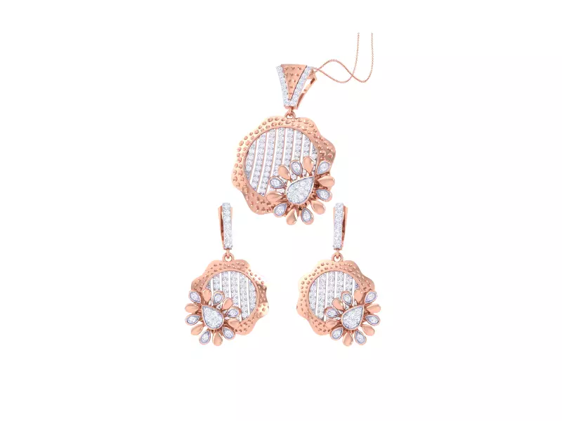 Earring Pendant Set 3dm STL OBJ FBX Renders Details 3D print model_0