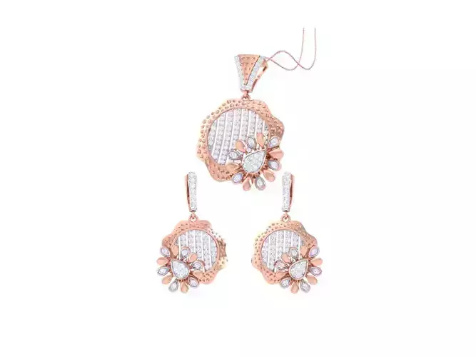 Earring Pendant Set 3dm STL OBJ FBX Renders Details 3D print model