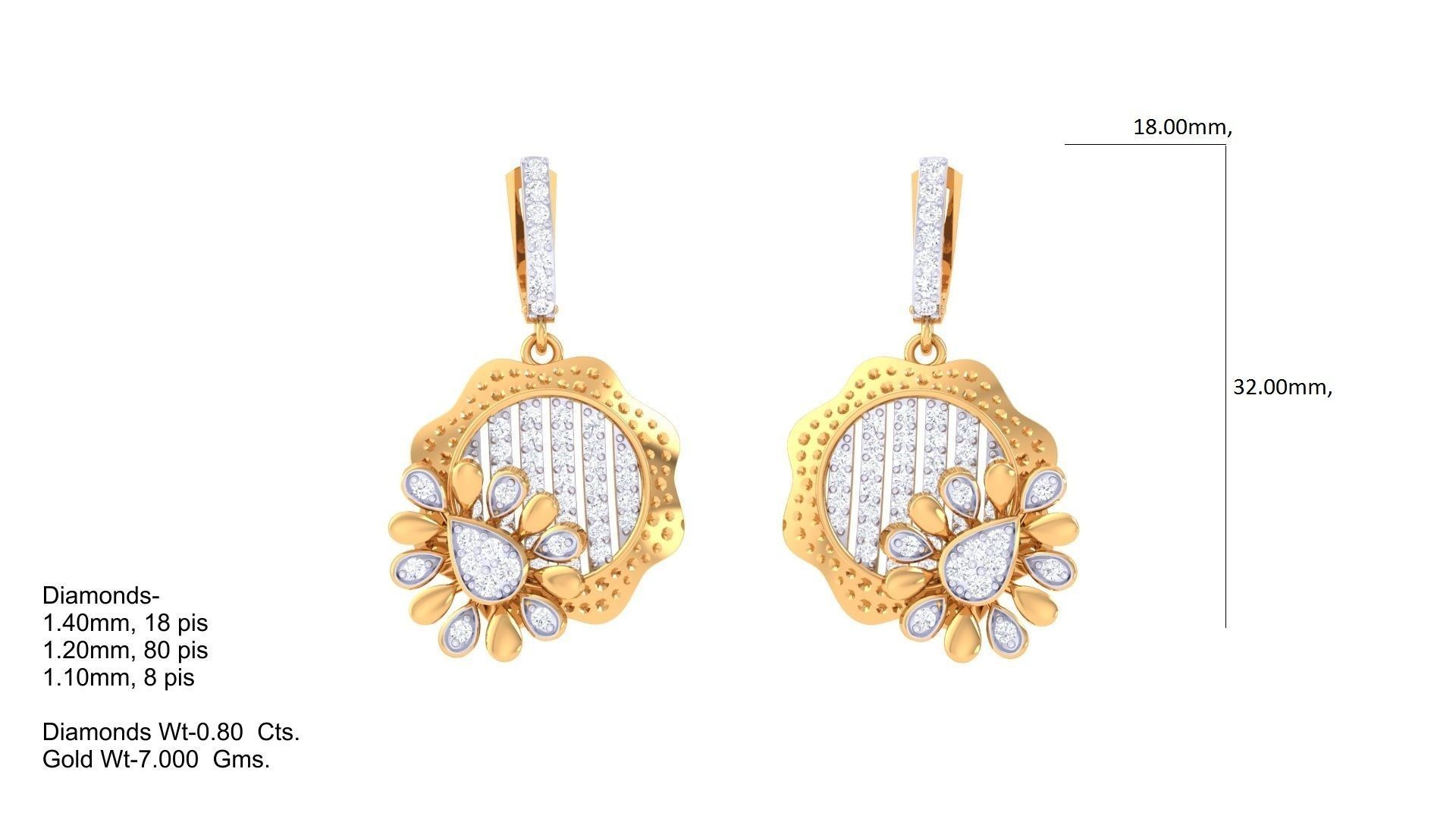 Earring Pendant Set 3dm STL OBJ FBX Renders Details 3D print model_2