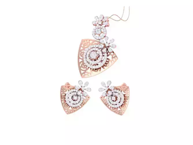 Earring Pendant Set 3dm STL OBJ FBX Renders Details 3D print model