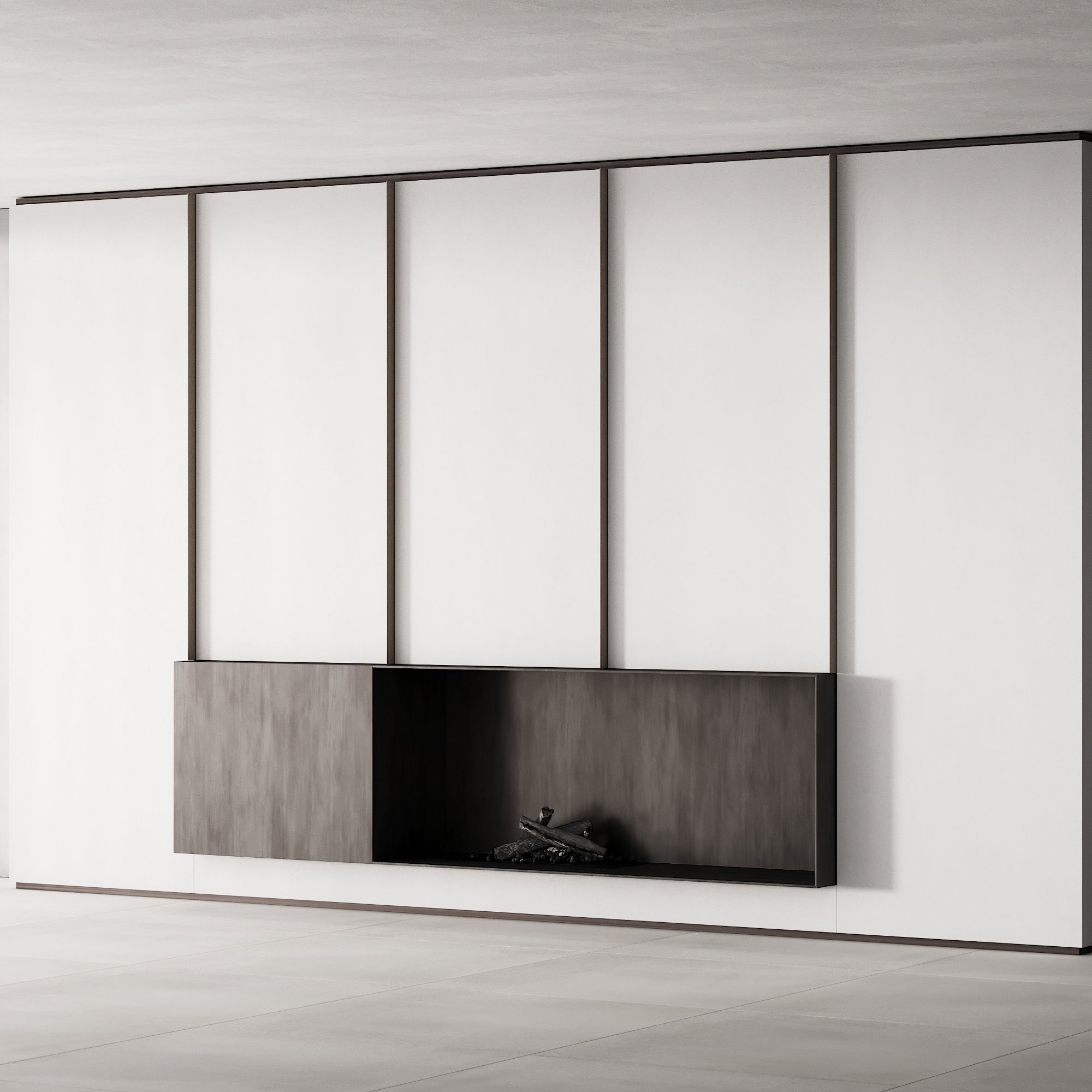 153 fireplace decorative wall kit 02 minimal clean metall 02 3D model_5