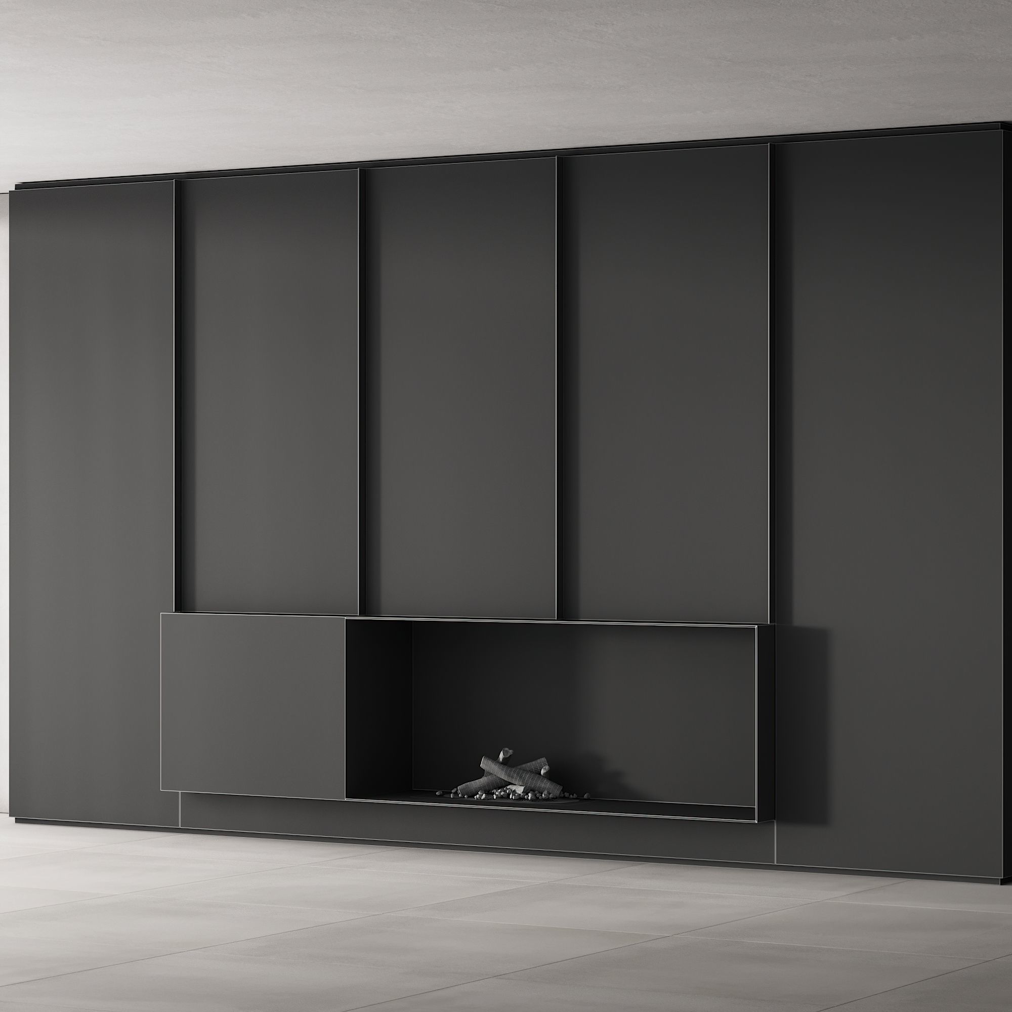 153 fireplace decorative wall kit 02 minimal clean metall 02 3D model_9