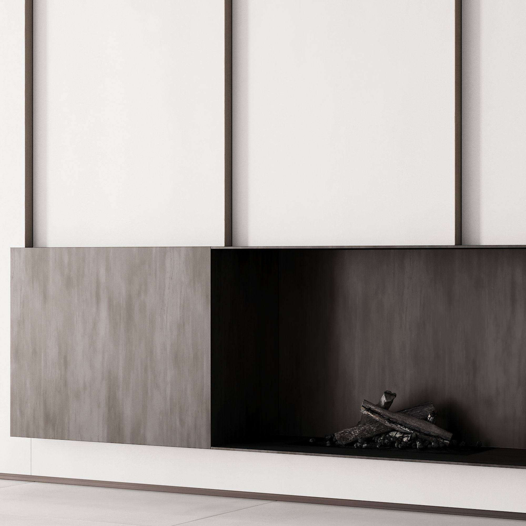 153 fireplace decorative wall kit 02 minimal clean metall 02 3D model_7