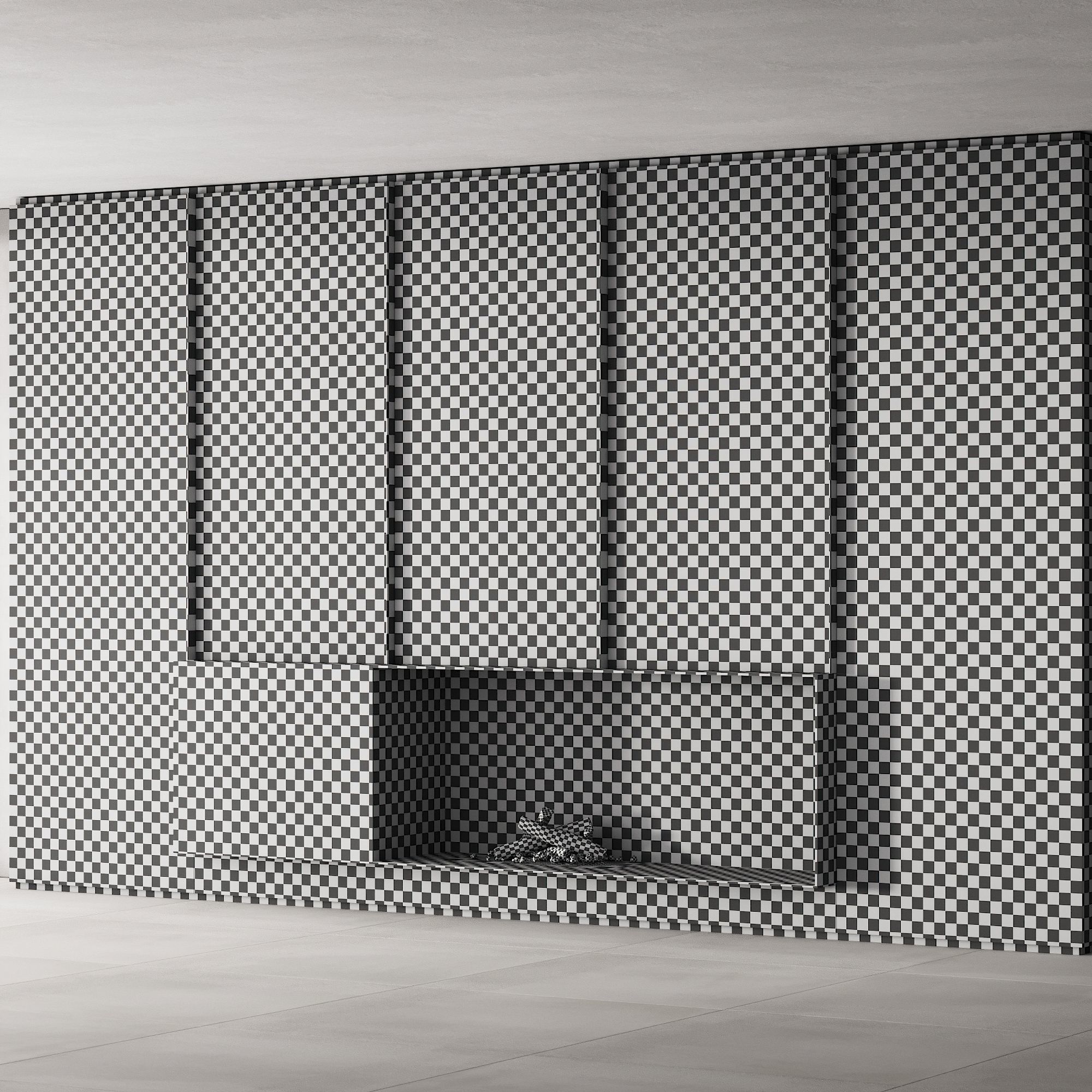 153 fireplace decorative wall kit 02 minimal clean metall 02 3D model_8