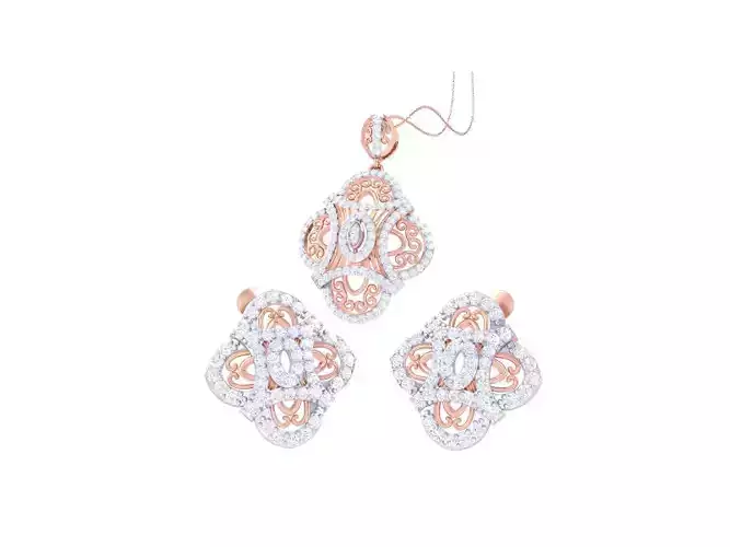 Earring Pendant Set 3dm STL OBJ FBX Renders Details