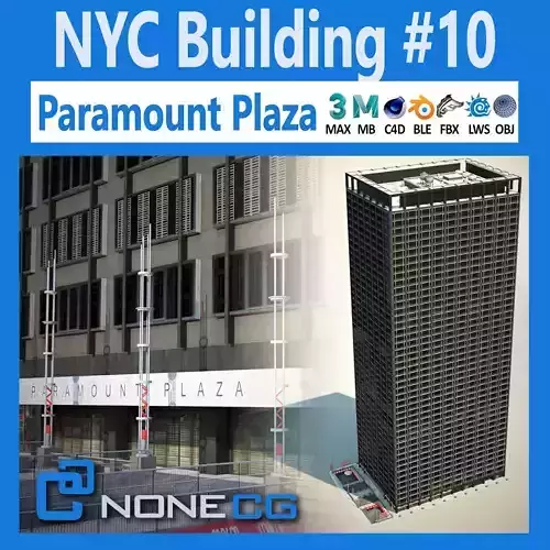 NYC Building Paramount Plaza Low-poly 3D model