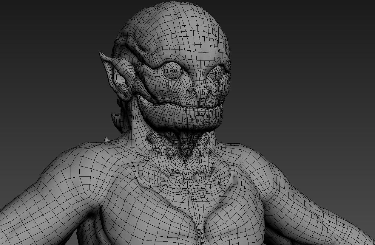 Creep human body with flames Low-poly 3D model_6