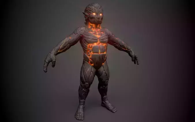 Creep human body with flames