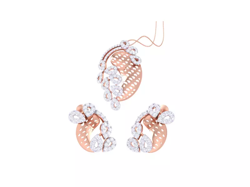 Earring Pendant Set 3dm STL OBJ FBX Renders Details 3D print model_0