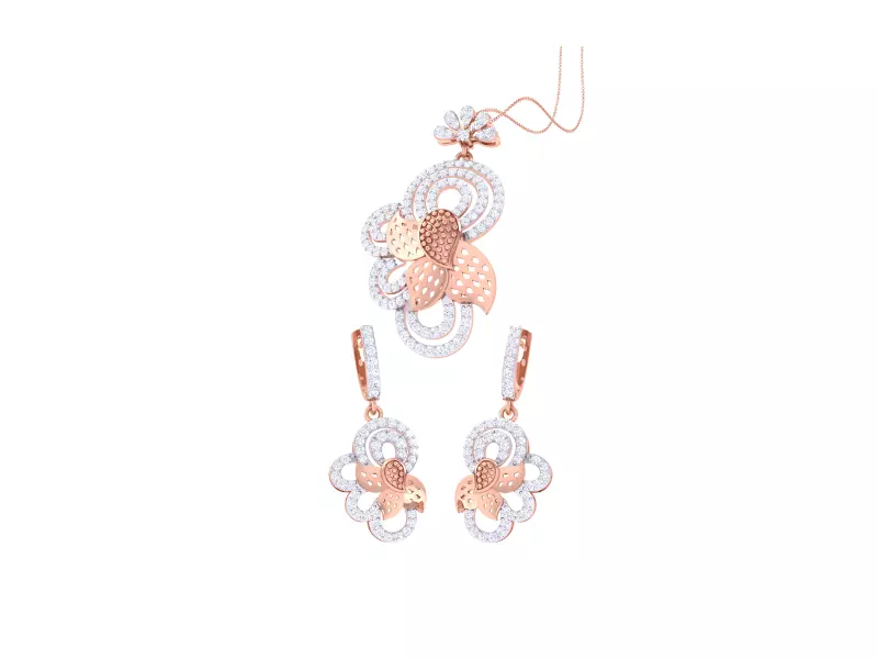 Earring Pendant Set 3dm STL OBJ FBX Renders Details 3D print model_0