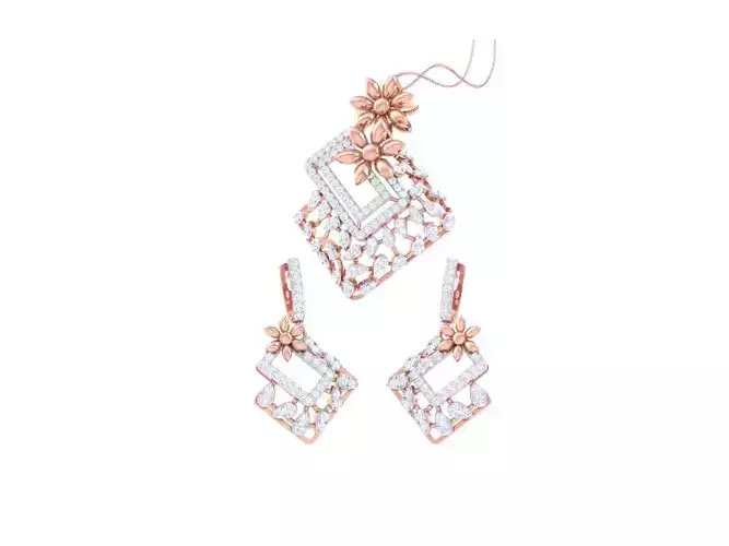Earring Pendant Set 3dm STL OBJ FBX Renders Details