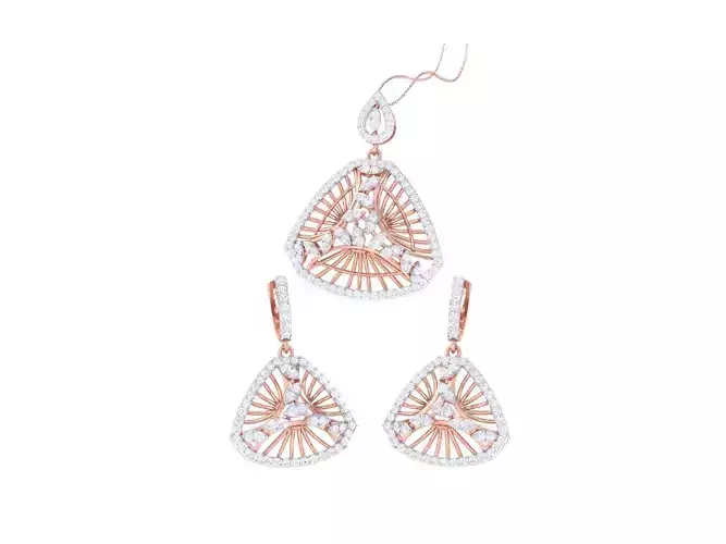 Earring Pendant Set 3dm STL OBJ FBX Renders Details 3D print model