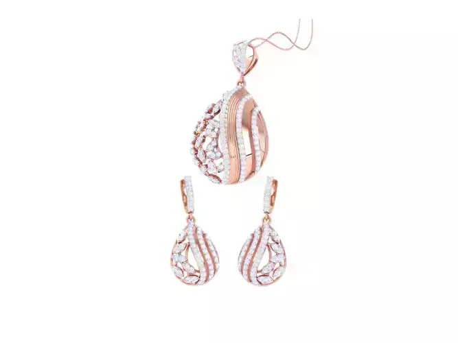 Earring Pendant Set 3dm STL OBJ FBX Renders Details 3D print model